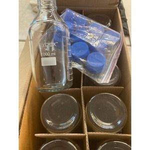 10 Bottles -Scientific B3000-1000-G Hybex Borosilicate Glass Media Storage